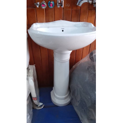 Lavabo   Colonne TOPPISH – Ensemble sanitaire en céramique blanche